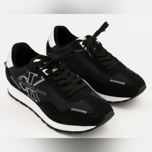 Calvin Klein Men's Eden Lace Up Casual Sneakers, Black/Black Size 11 MSRP $100